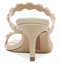 Palma Mid-Heel Embellished Dress Sandals Tan/Beige $65.60 Shoes