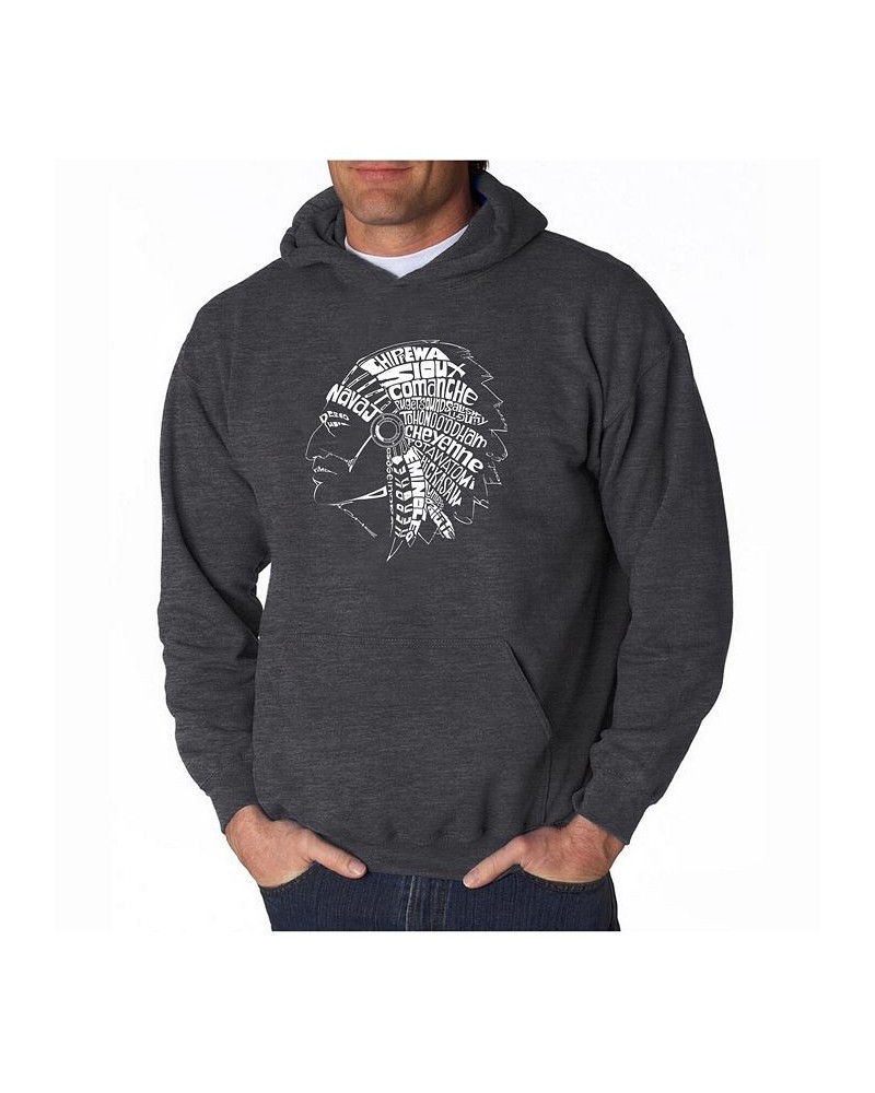 Men's Word Art Hooded Sweatshirt Gray $34.19 Sweatshirt