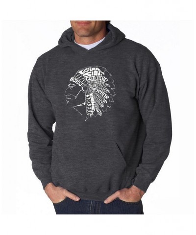 Men's Word Art Hooded Sweatshirt Gray $34.19 Sweatshirt