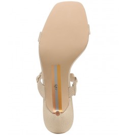 Palma Mid-Heel Embellished Dress Sandals Tan/Beige $65.60 Shoes