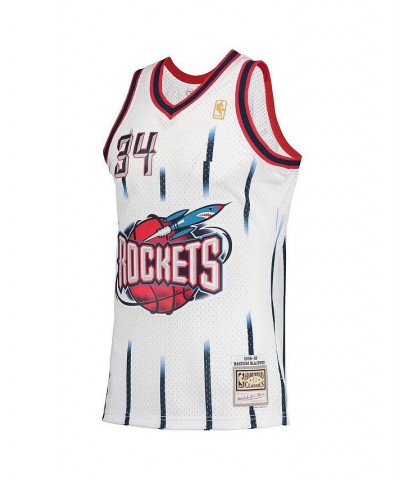 Men's Hakeem Olajuwon White Houston Rockets 1996-97 Hardwood Classics Swingman Jersey $54.39 Jersey