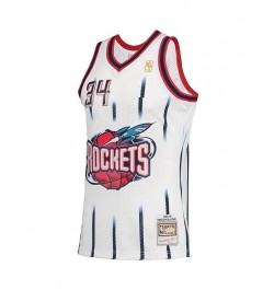 Men's Hakeem Olajuwon White Houston Rockets 1996-97 Hardwood Classics Swingman Jersey $54.39 Jersey