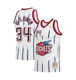 Men's Hakeem Olajuwon White Houston Rockets 1996-97 Hardwood Classics Swingman Jersey $54.39 Jersey