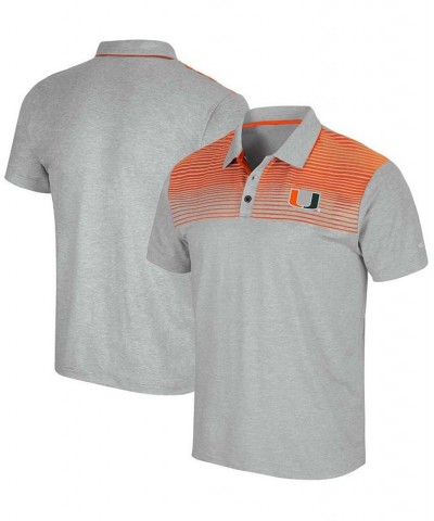 Men's Gray Miami Hurricanes Needles Polo Shirt $26.40 Polo Shirts