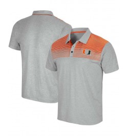 Men's Gray Miami Hurricanes Needles Polo Shirt $26.40 Polo Shirts