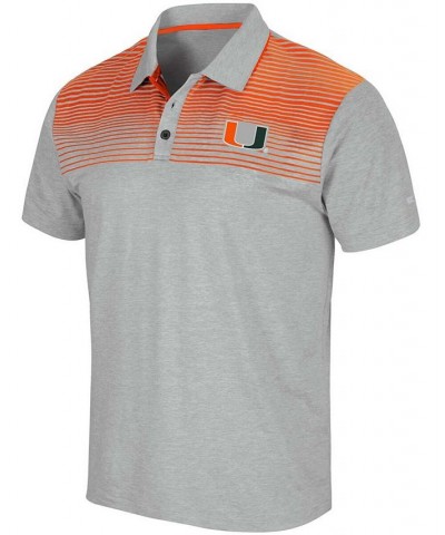 Men's Gray Miami Hurricanes Needles Polo Shirt $26.40 Polo Shirts