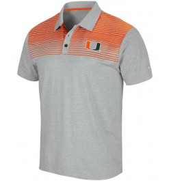 Men's Gray Miami Hurricanes Needles Polo Shirt $26.40 Polo Shirts