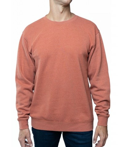 Men's Crewneck Burnout Fleece Knit Sweatshirt Orange $14.57 Sweatshirt