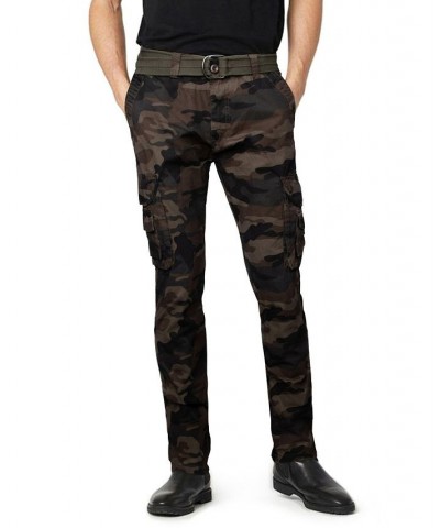 Men's Belted Cargo Pants Olive Camo $41.34 Pants