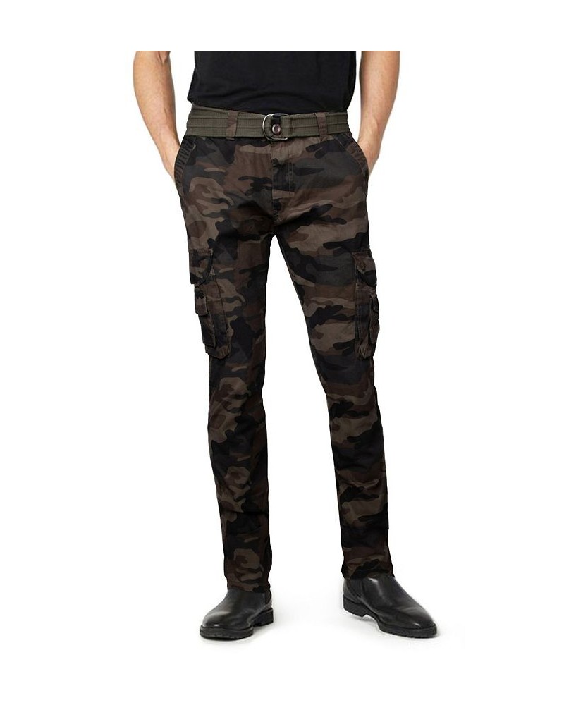 Men's Belted Cargo Pants Olive Camo $41.34 Pants