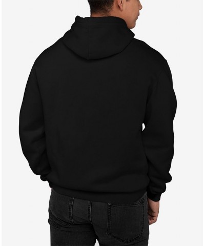 Men's Howling Wolf Word Art Hooded Sweatshirt Black $35.99 Sweatshirt