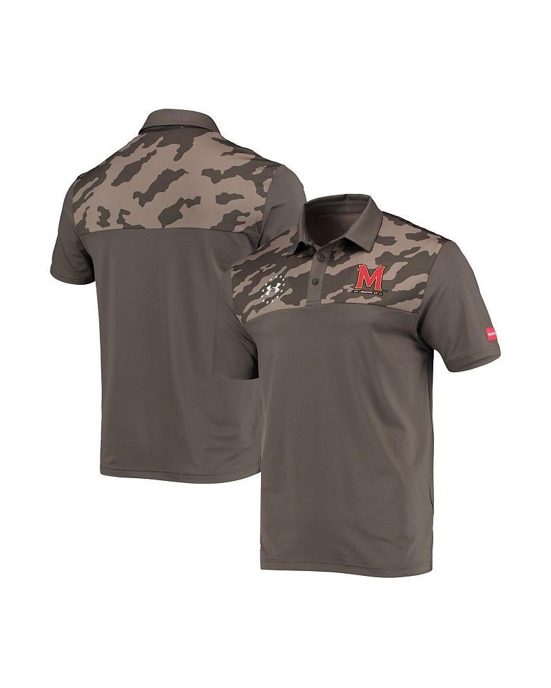 Men's Olive Maryland Terrapins Military-Inspired Appreciation Performance Polo Shirt $34.85 Polo Shirts