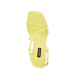 Women's Yuki Square Toe Tapered Heel Dress Sandals Yellow $48.51 Shoes