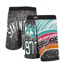 Men's Mitchell Ness Black San Antonio Spurs Hardwood Classics Jumbotron Sublimated Shorts $41.59 Shorts