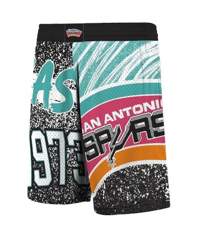 Men's Mitchell Ness Black San Antonio Spurs Hardwood Classics Jumbotron Sublimated Shorts $41.59 Shorts