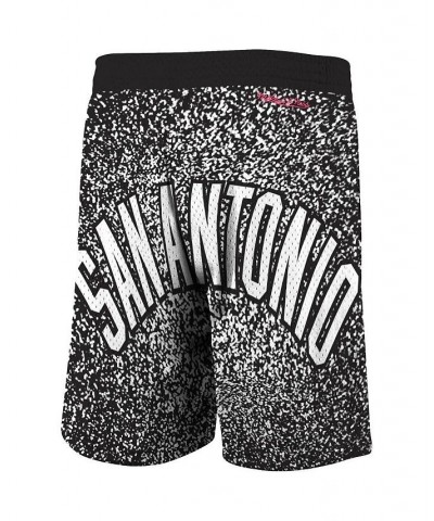 Men's Mitchell Ness Black San Antonio Spurs Hardwood Classics Jumbotron Sublimated Shorts $41.59 Shorts