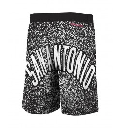 Men's Mitchell Ness Black San Antonio Spurs Hardwood Classics Jumbotron Sublimated Shorts $41.59 Shorts