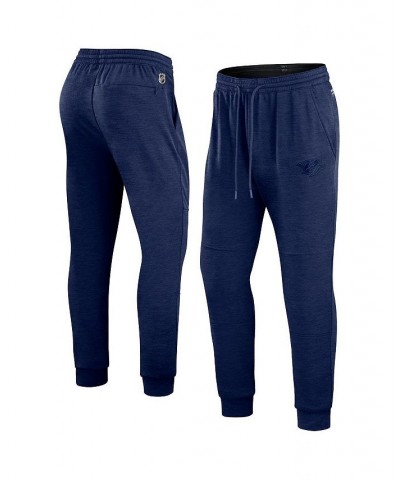 Men's Branded Heather Navy Nashville Predators Authentic Pro Road Jogger Sweatpants $37.95 Pants