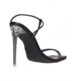 Women's Wizard Multi Strap Party Heels Sandal Black $38.88 Shoes