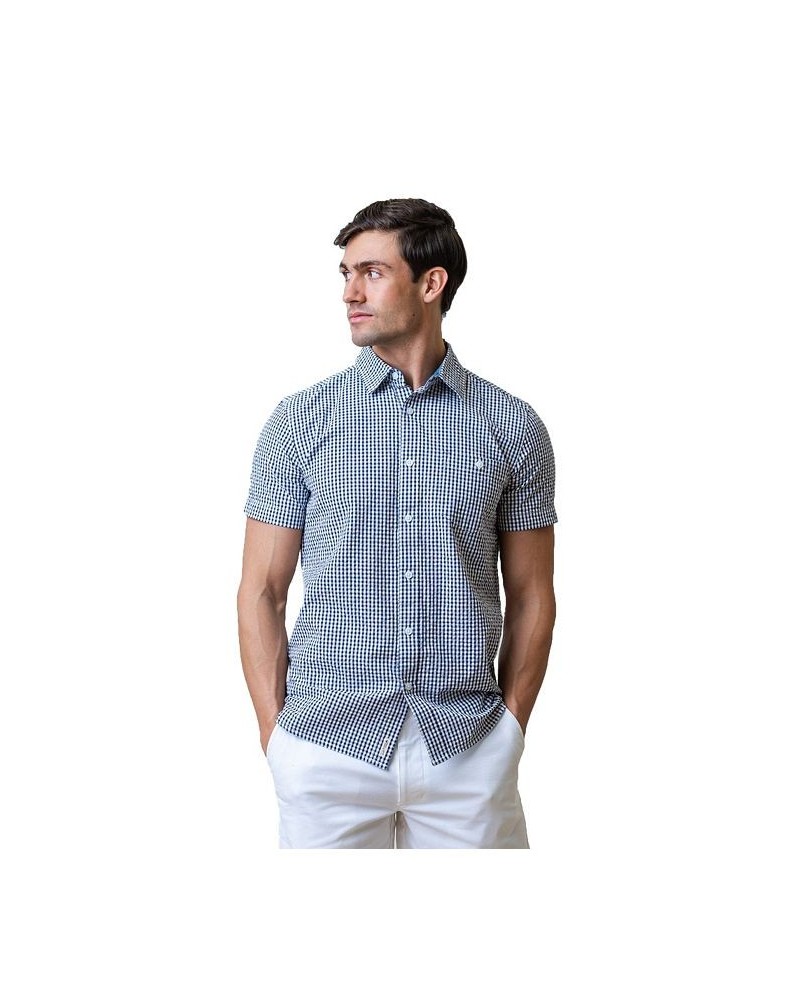 Mens' Seersucker Short Sleeve Button Down Shirt Blue $19.78 Shirts