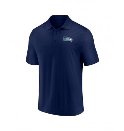 Men's Branded College Navy and Neon Green Seattle Seahawks Home and Away 2-Pack Polo Shirt Set $33.12 Polo Shirts