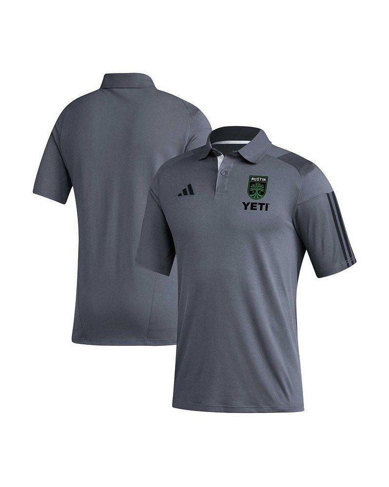 Men's Gray Austin FC 2023 On-Field Training Polo Shirt $29.90 Polo Shirts