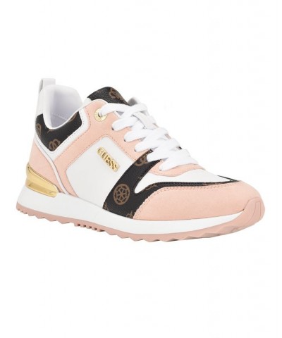 Women's Kadlin Logo Detailed Retro Jogger Sneakers Pink $45.78 Shoes