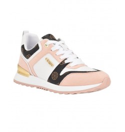 Women's Kadlin Logo Detailed Retro Jogger Sneakers Pink $45.78 Shoes