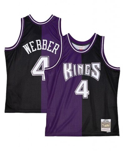 Men's Chris Webber Purple, Black Sacramento Kings Hardwood Classics 2000-01 Split Swingman Jersey $55.50 Jersey