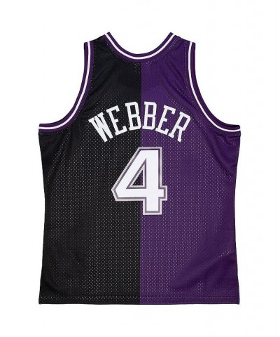 Men's Chris Webber Purple, Black Sacramento Kings Hardwood Classics 2000-01 Split Swingman Jersey $55.50 Jersey