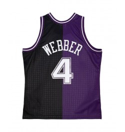 Men's Chris Webber Purple, Black Sacramento Kings Hardwood Classics 2000-01 Split Swingman Jersey $55.50 Jersey