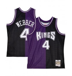 Men's Chris Webber Purple, Black Sacramento Kings Hardwood Classics 2000-01 Split Swingman Jersey $55.50 Jersey