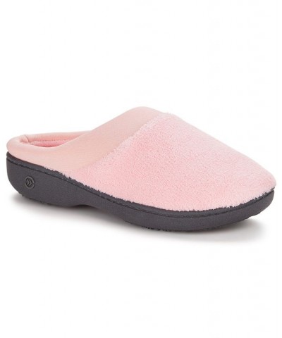 Microterry Pillowstep Slippers with Satin Trim Pink $22.00 Shoes