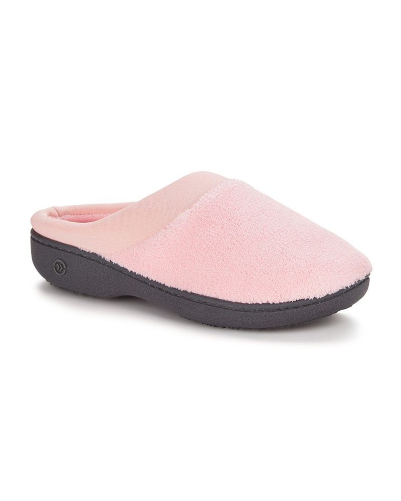 Microterry Pillowstep Slippers with Satin Trim Pink $22.00 Shoes