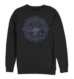 Disney Men's Aladdin Lamp Geometric Neon Portrait, Crewneck Fleece Black $25.30 Sweatshirt