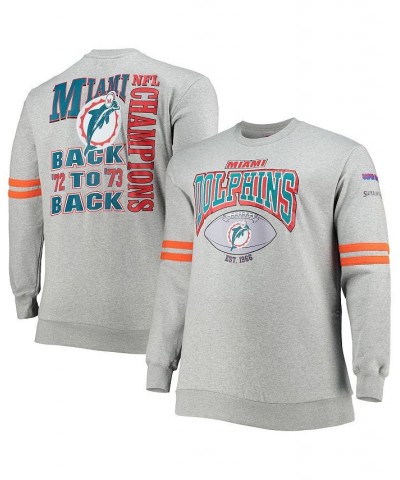 Men's Heather Gray Miami Dolphins Big and Tall Allover Print Pullover Sweatshirt $62.40 Sweatshirt