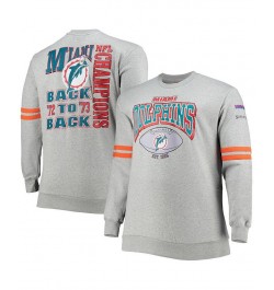 Men's Heather Gray Miami Dolphins Big and Tall Allover Print Pullover Sweatshirt $62.40 Sweatshirt