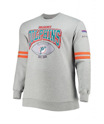 Men's Heather Gray Miami Dolphins Big and Tall Allover Print Pullover Sweatshirt $62.40 Sweatshirt