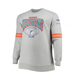 Men's Heather Gray Miami Dolphins Big and Tall Allover Print Pullover Sweatshirt $62.40 Sweatshirt