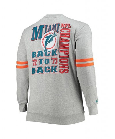 Men's Heather Gray Miami Dolphins Big and Tall Allover Print Pullover Sweatshirt $62.40 Sweatshirt