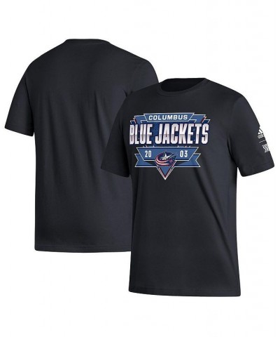 Men's Black Columbus Blue Jackets Reverse Retro 2.0 Fresh Playmaker T-shirt $22.79 T-Shirts