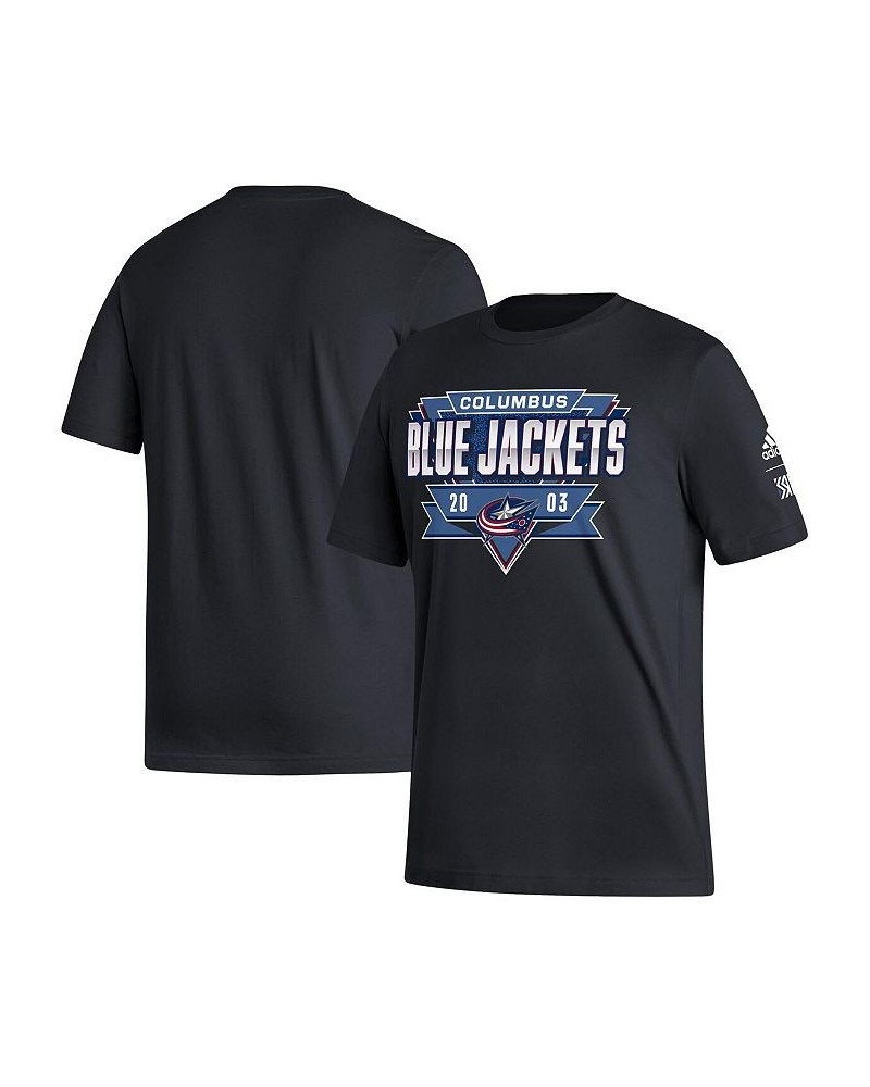 Men's Black Columbus Blue Jackets Reverse Retro 2.0 Fresh Playmaker T-shirt $22.79 T-Shirts