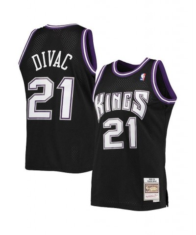 Men's Vlade Divac Black Sacramento Kings 2000-01 Team Hardwood Classics Swingman Jersey $47.73 Jersey