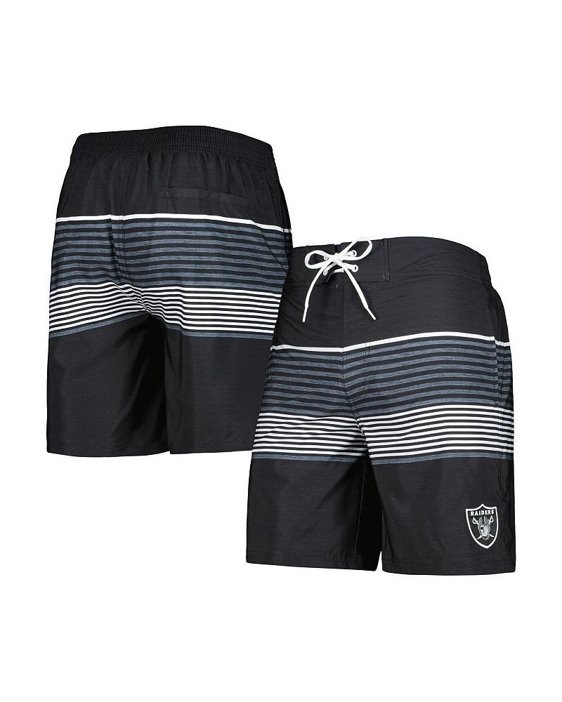 Men's Black Las Vegas Raiders Coastline Volley Swim Shorts $25.48 Swimsuits