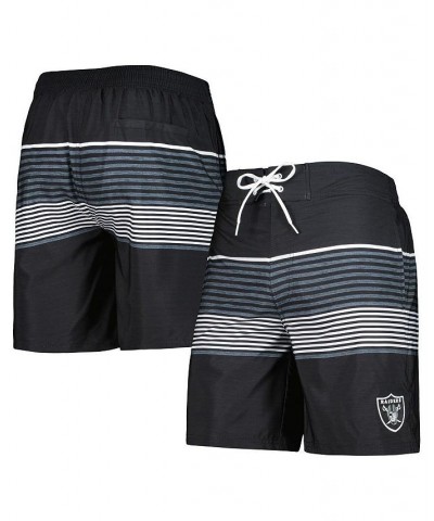 Men's Black Las Vegas Raiders Coastline Volley Swim Shorts $25.48 Swimsuits