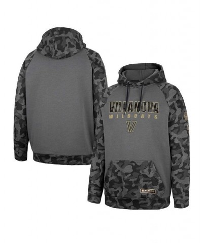 Men's Charcoal Villanova Wildcats OHT Military-Inspired Appreciation Camo Stack Raglan Pullover Hoodie $35.74 Sweatshirt