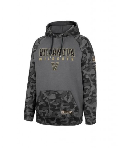 Men's Charcoal Villanova Wildcats OHT Military-Inspired Appreciation Camo Stack Raglan Pullover Hoodie $35.74 Sweatshirt