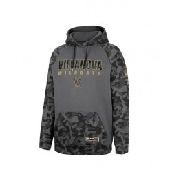 Men's Charcoal Villanova Wildcats OHT Military-Inspired Appreciation Camo Stack Raglan Pullover Hoodie $35.74 Sweatshirt