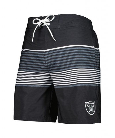 Men's Black Las Vegas Raiders Coastline Volley Swim Shorts $25.48 Swimsuits