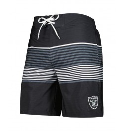 Men's Black Las Vegas Raiders Coastline Volley Swim Shorts $25.48 Swimsuits